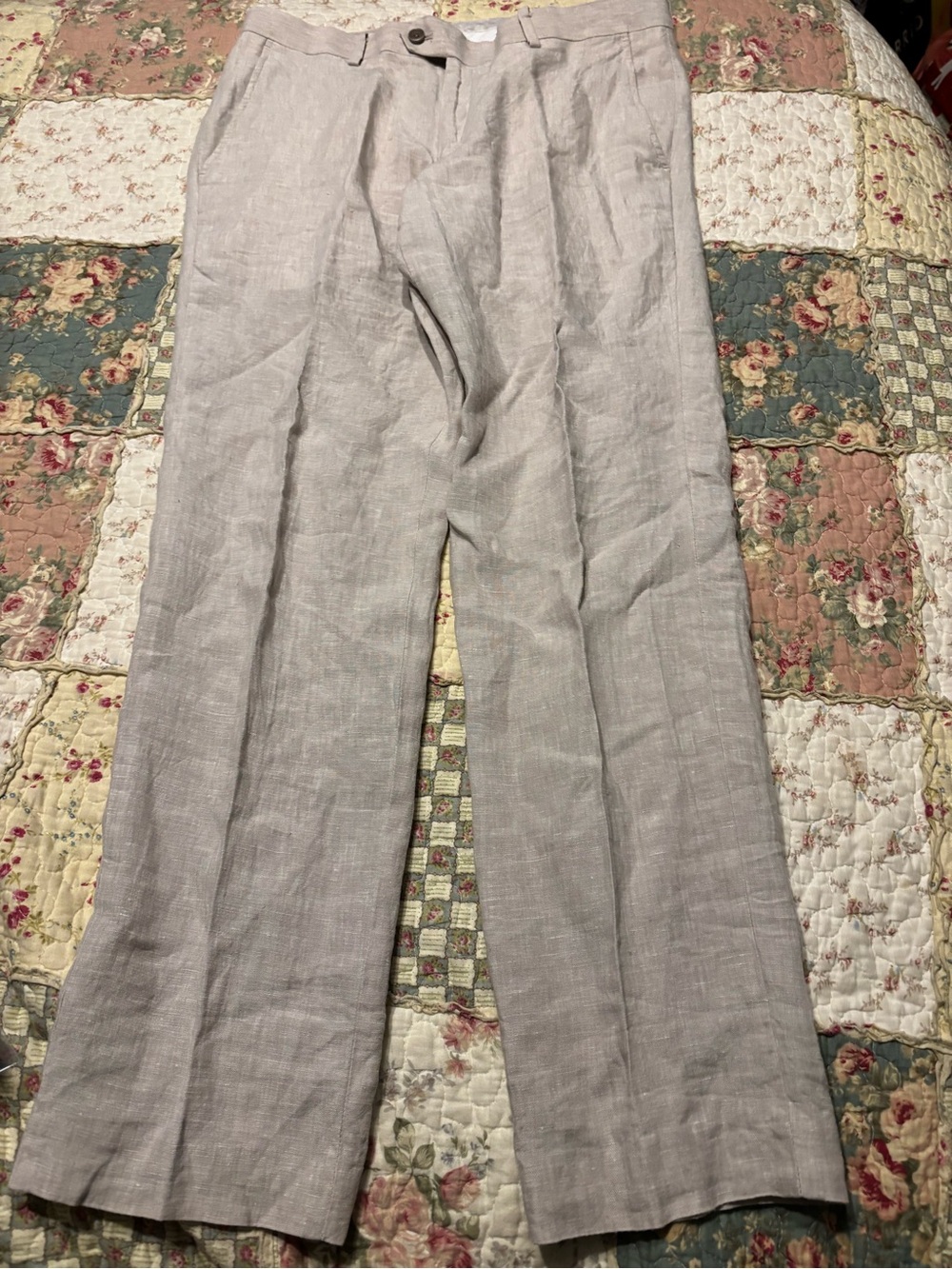 Bar III Men's Light Gray Linen Dress Pants 32x30